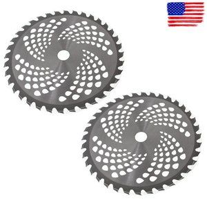 2 Pack -10" x 40T Carbide Tip Brush Blades – For Cutter, Trimmer, Weed Eater